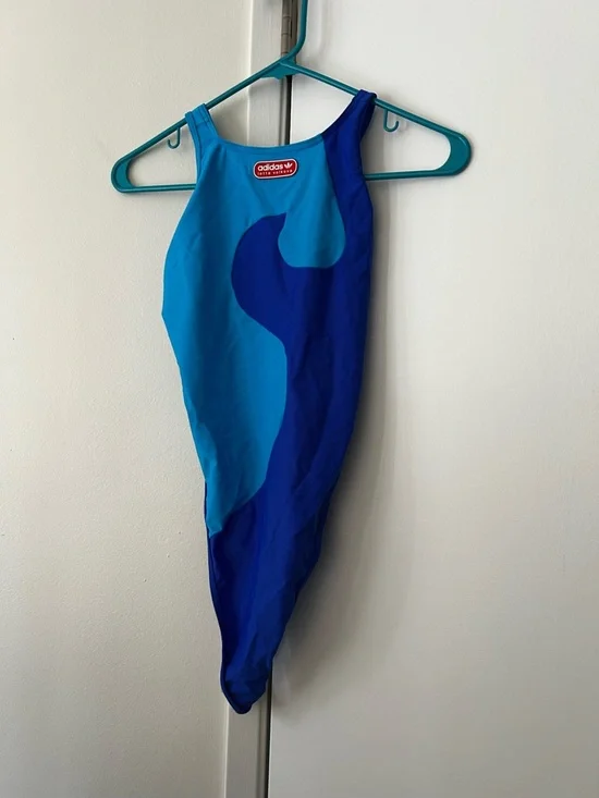 Adidas x Lotta Volkova Blue Two-Tone High-Neck One-Piece Swimsuit - S - NWT - Picture 7 of 12